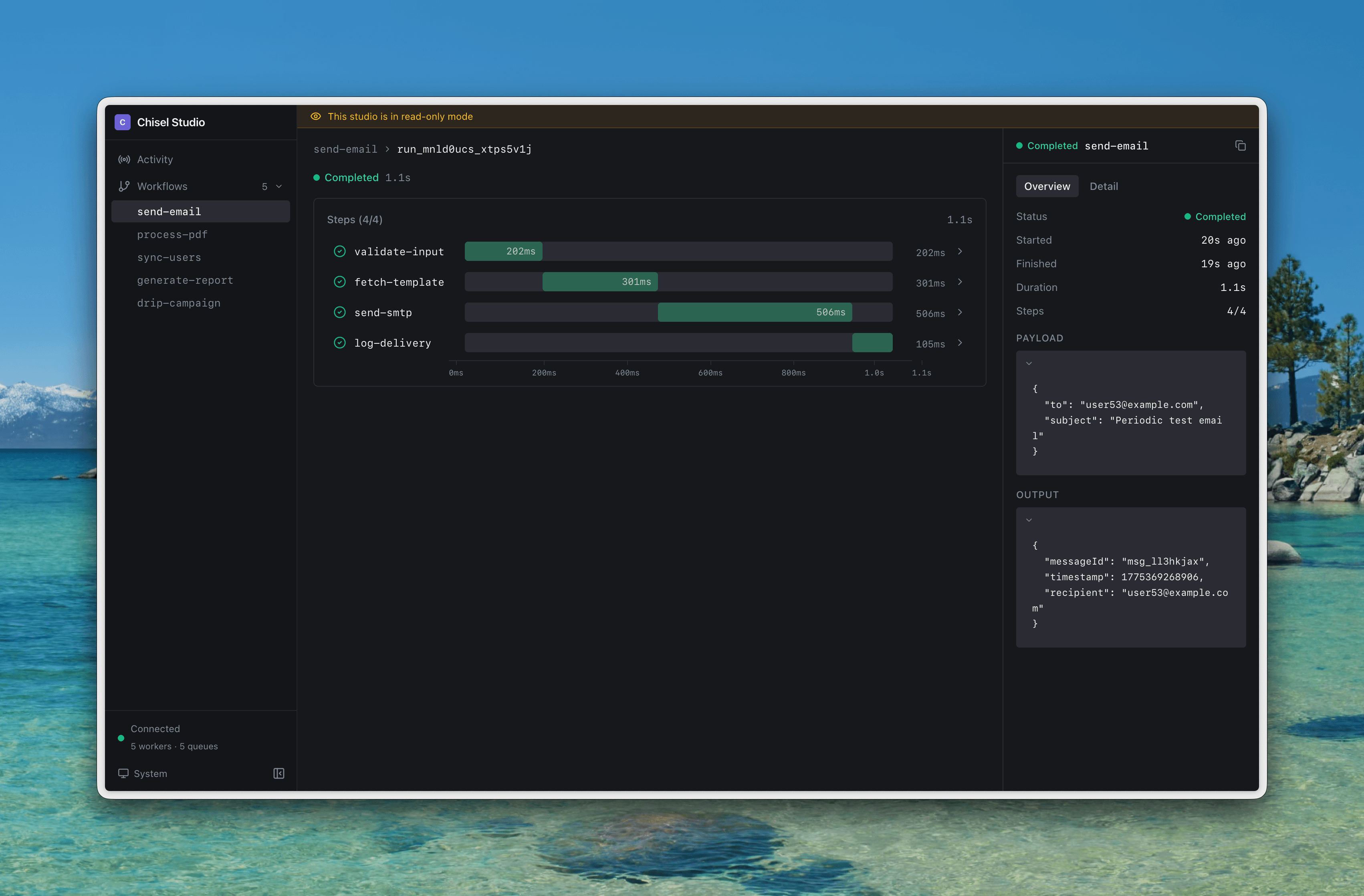 studio run detail image